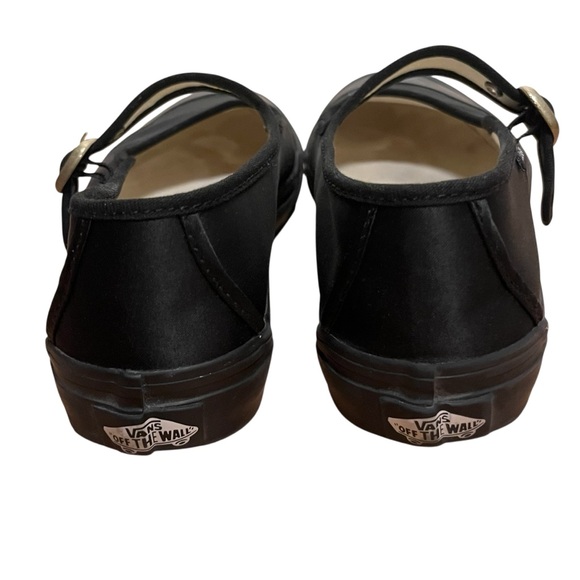Vans Black Mary Jane Buckle Satin Rubber Flats — 7.5 - Picture 10 of 12